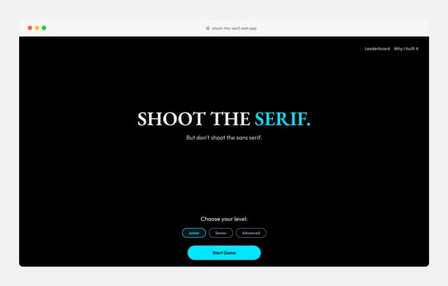 Shoot the Serif game